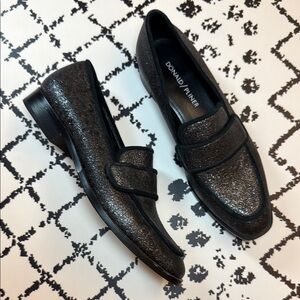 Donald J. Pliner Black Loafers w/ Shimmering Finish - Women’s Shoes Size 5.5 M